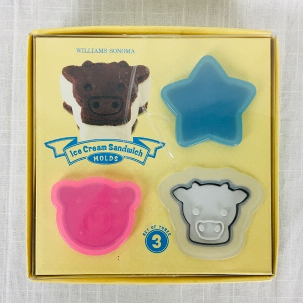 Williams Sonoma NEW Ice Cream Sandwich Maker Mold Farm Animals Pig Star Cow
